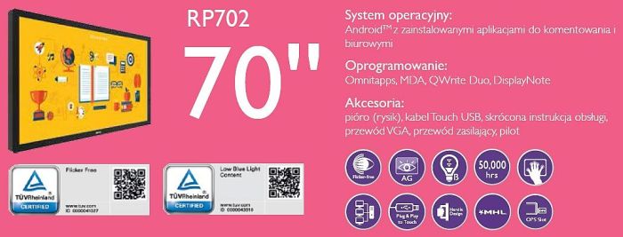 Monitor interaktywny BenQ RP702